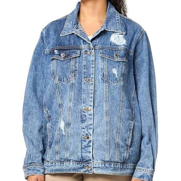 City Chic Hallie Denim Jacket Women's(Size XS)Jean Jacket Style Fashion Chic NWT - Picture 1 of 4